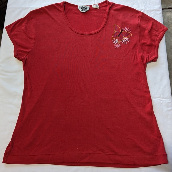 vintage size L hand embroidered T-shirt - Picture 5 of 5